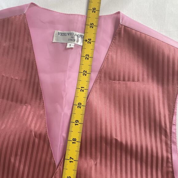 Vesuvio Napoli Men's Pink Pinstriped Vest Size S Flamboyant Vegas Tuxedo Wedding - Picture 3 of 12